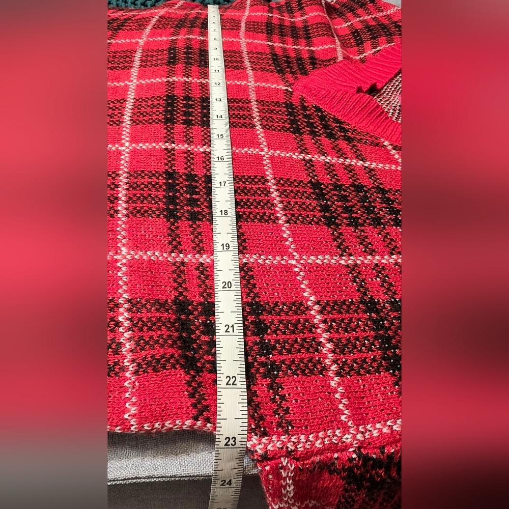 No Boundries Plaid Red & Black Winter Christmas Sweater Dress - Size XL - Picture 6 of 12